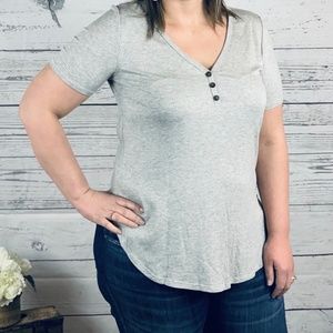 Grey Essential Ribbed Tee